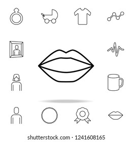 lips icon. Detailed set of simple icons. Premium graphic design. One of the collection icons for websites, web design, mobile app