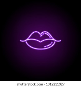 lips icon. Elements of Beauty, make up, cosmetics in neon style icons. Simple icon for websites, web design, mobile app, info graphics