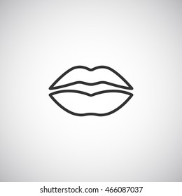  Lips icon flat.