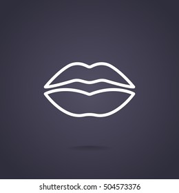  Lips icon flat.