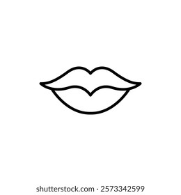 Lips icon Flat fill set collection