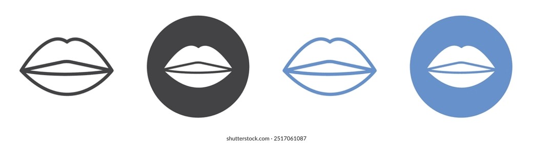 Lippen Symbol flache Linie Symbol gesetzt.