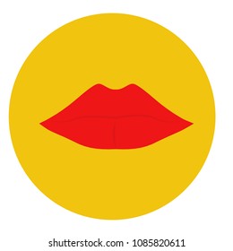 lips icon in flat style isolated vector illustration on white transparent background