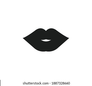 Lips Icon Flat Vector Illustration