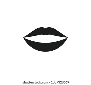 Lips Icon Flat Vector Illustration