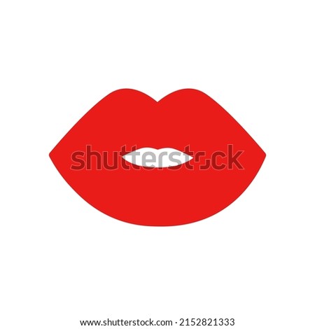 Lips icon flat vector illustration