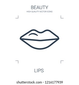 lips icon. high quality line lips icon on white background. from beauty collection flat trendy vector lips symbol. use for web and mobile