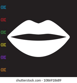 lips, icon illustration