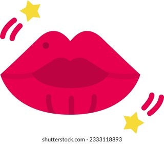 Lips Icon image. Suitable for mobile application.