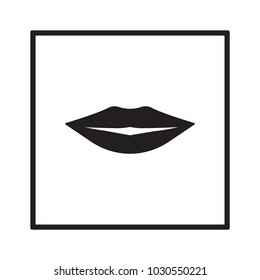 Lips icon, isolated. Flat  design. 