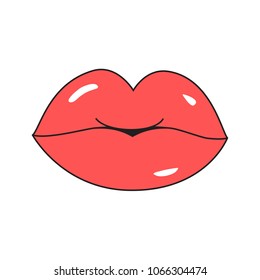 Lips icon isolated on white background. Lips for web site, t shirt, logo and decoration. Creative art concept, vector illustration, eps 10