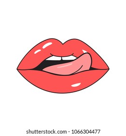 Lips icon isolated on white background. Lips for web site, t shirt, logo and decoration. Creative art concept, vector illustration, eps 10