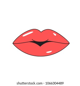 Lips icon isolated on white background. Lips for web site, t shirt, logo and decoration. Creative art concept, vector illustration, eps 10