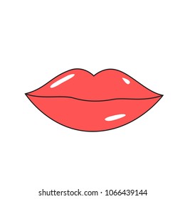 Lips icon isolated on white background. Lips for web site, t shirt, logo and decoration. Creative art concept, vector illustration, eps 10
