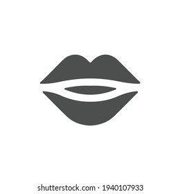 Icono de los labios aislados en el fondo blanco.