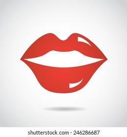 Lips icon isolated on white background. Vector art.