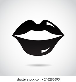 Lips icon isolated on white background. Vector art.