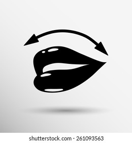 Lips icon isolated on white background. VECTOR illustration.