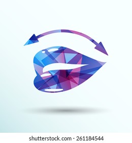 Lips icon isolated on white background. VECTOR illustration.