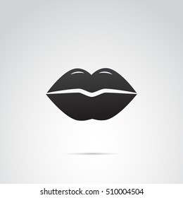 Lips icon isolated on white background. Vector art.