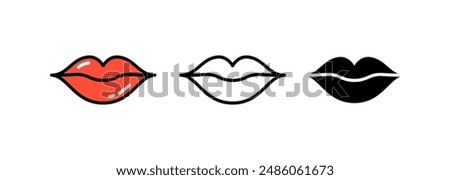 Lips icon isolated on white background.