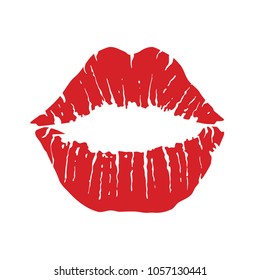 Lips icon. Kiss icon. Red lips, vector illustration