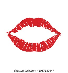 Lips icon. Kiss icon. Red lips, vector illustration