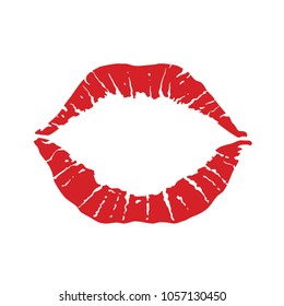 Lips icon. Kiss icon. Red lips, vector illustration