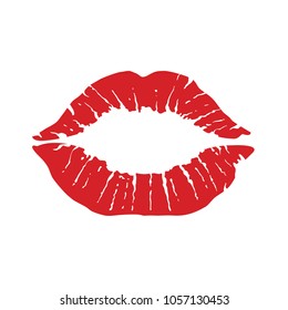 Lips icon. Kiss icon. Red lips, vector illustration