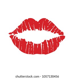 Lips icon. Kiss icon. Red lips, vector illustration