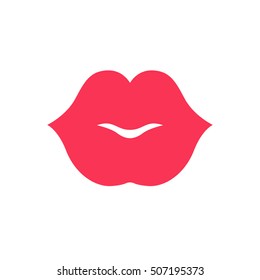 Lips icon. Kiss icon. Red lips vector