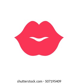 Lips icon. Kiss icon. Red lips vector