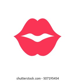 Lips icon. Kiss icon. Red lips vector