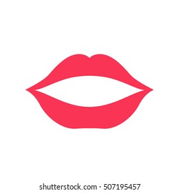Lips icon. Kiss icon. Red lips vector