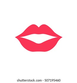Lips icon. Kiss icon. Red lips vector