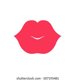 Lips icon. Kiss icon. Red lips vector