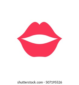 Lips icon. Kiss icon. Red lips vector