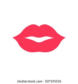 Lips icon. Kiss icon. Red lips vector