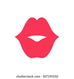 Lips icon. Kiss icon. Red lips vector