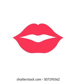 Lips icon. Kiss icon. Red lips vector