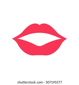 Lips icon. Kiss icon. Red lips vector