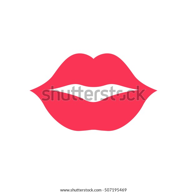 Lips Icon Kiss Icon Red Lips Stock Vector (Royalty Free) 507195469