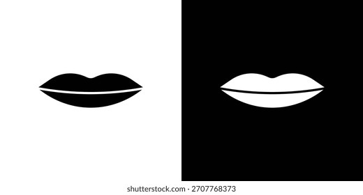 Lips icon line art editable stroke and solid collection for app design