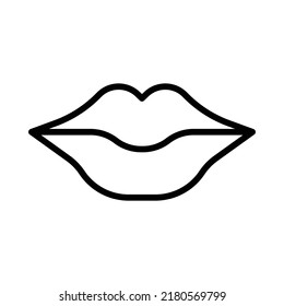 Lips Icon. Line Art Style Design Isolated On White Background