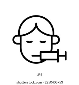lips icon. Line Art Style Design Isolated On White Background