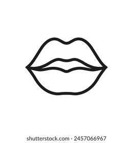 Lips icon. Line style. Vector.