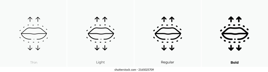 lips icon. Linear style sign isolated on white background. Vector illustration.