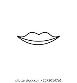 Lips icon in liner stroke style