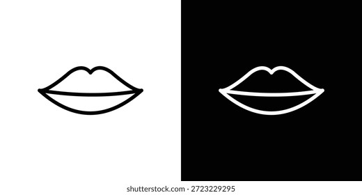 Concepto de logotipo de icono de labios en trazos