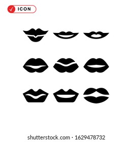 lips icon or logo isolated sign symbol vector illustration - Collection of high quality black style vector icons
